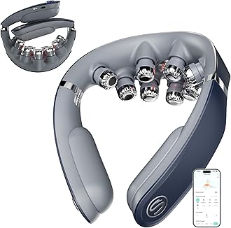 SKG G7 Pro Fold Neck Massager for Pain Relief Deep Tissue Vibration Cordless Travel Massager,Foldable Neck Massager for Office Home Car Gifts for Men Women Dad Mom Grandpa