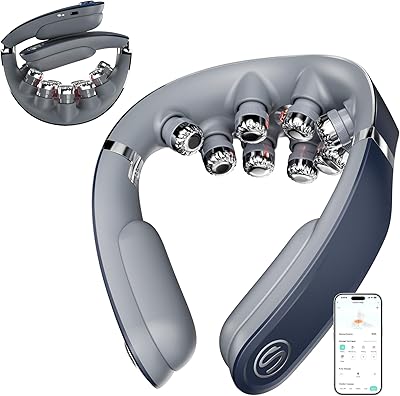 SKG® Das Original faltbare Nackenmassagegerät mit Wärme kabellos tragbar Puls- und Vibrationsmassage Geschenk für Damen Herren, G7 Pro Fold