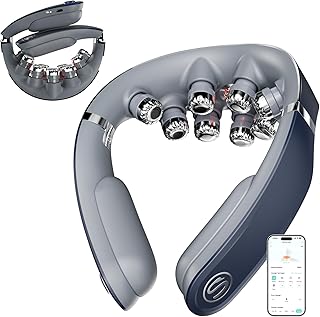 SKG® Das Original faltbare Nackenmassagegerät mit Wärme kabellos tragbar Puls- und Vibrationsmassage Geschenk für Damen Herren, G7 Pro Fold