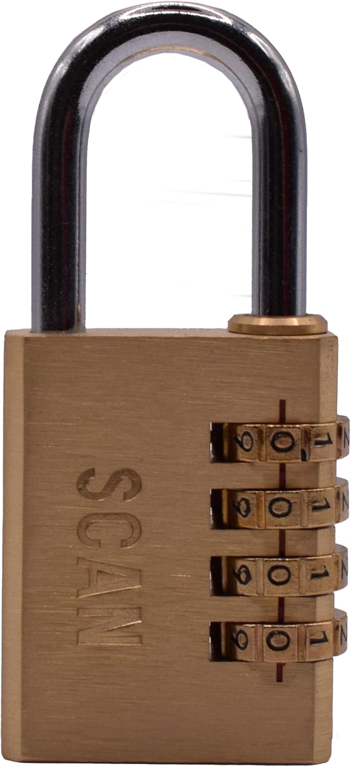 SCAN SCAPLB38COM Brass Combination Padlock