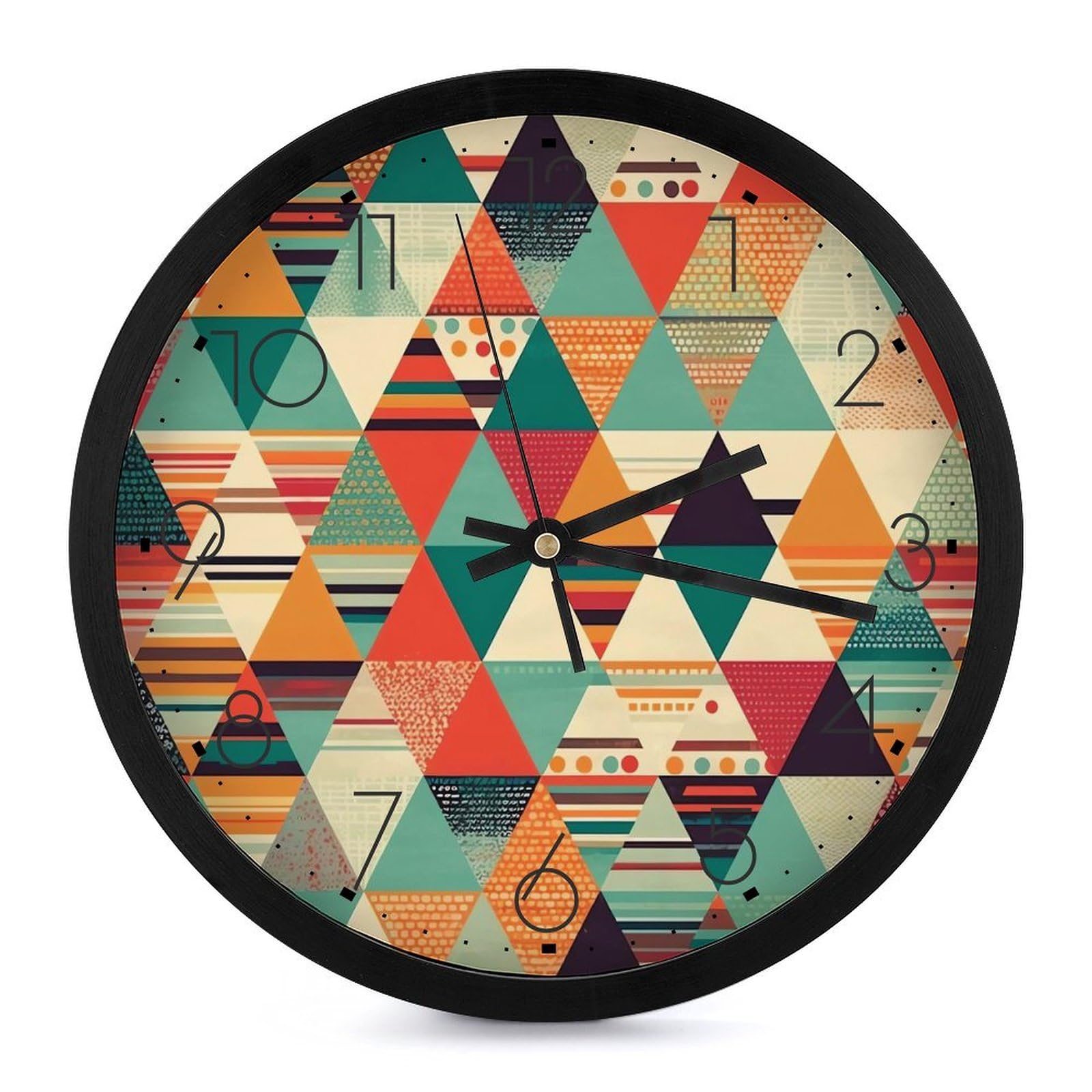 Horloge murale ronde de 25,4 cm moderne et silencieuse sans tic-tac