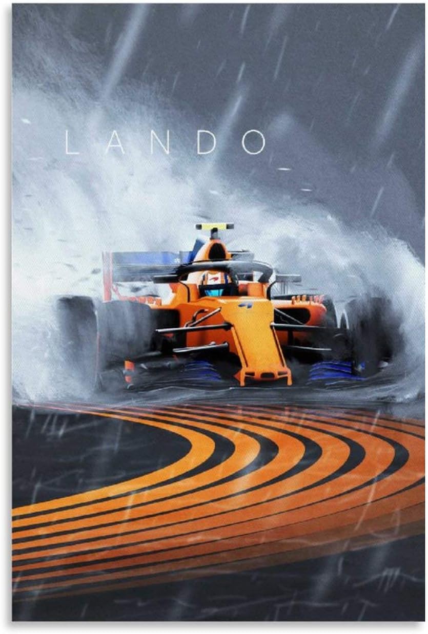 – F1 Car Poster Lando Norris F1 Racing Canvas Art Poster and Wall Art Picture Print Modern Family bedroom Decor Posters 16x24inch(40x60cm)