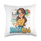Data Analyst Data Girl Data Scientist Throw Pillow