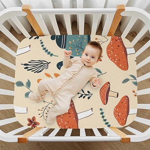 Miniatura 7 de Fitted Crib Sheets Autumn Mushroom Tea Kettle Baby Crib Sheets for Boy & Girl Toddler Mattress Sheets 21216094