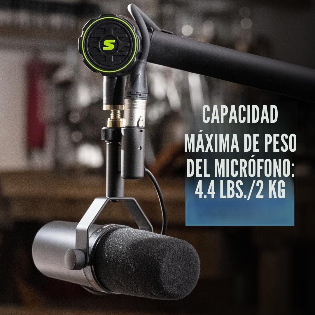 Shure by Gator Broadcast Desk Series; Soporte de micrófono con brazo articulado para montaje en escritorio Shure; (SH-BROADCAST1) | Totalmente ajustable con un brazo silencioso de 360 grados para podcasts y transmisión. Compatible con MV7 y SM7B
