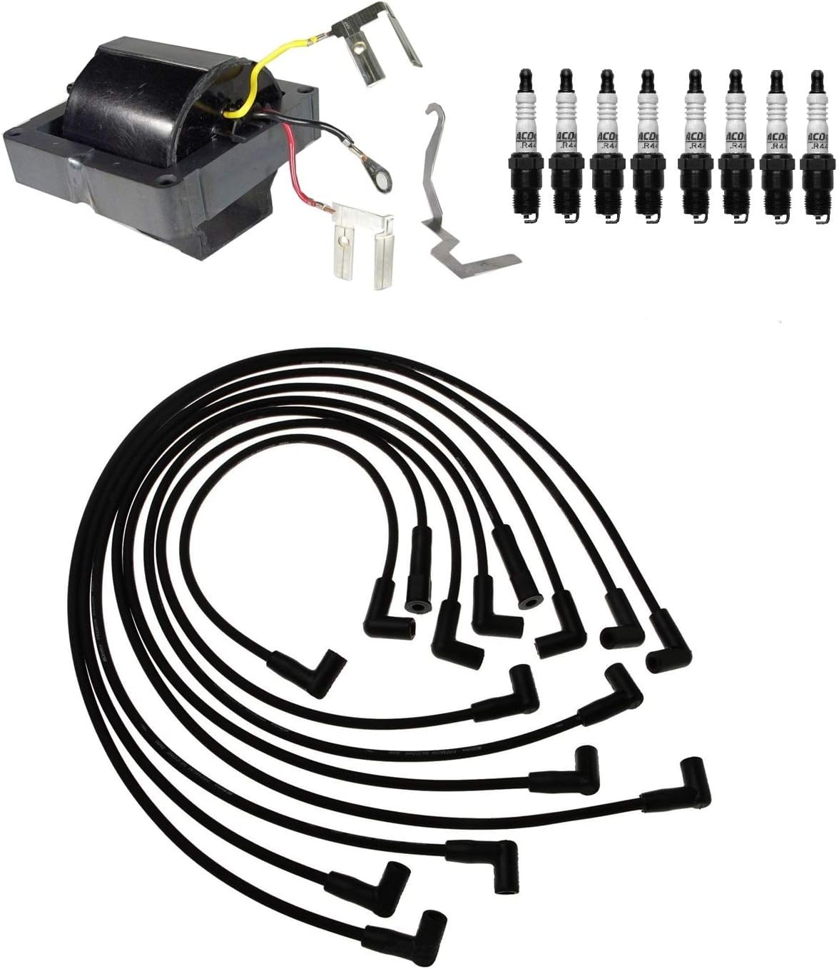 Ignition Wires 1 Coil 8 Spark Plugs Kit For Chevy Caprice