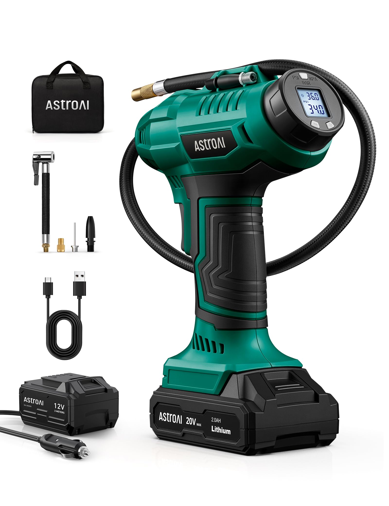 AstroAI Cordless Tire Inflator Portable Air Compressor 160PSI
