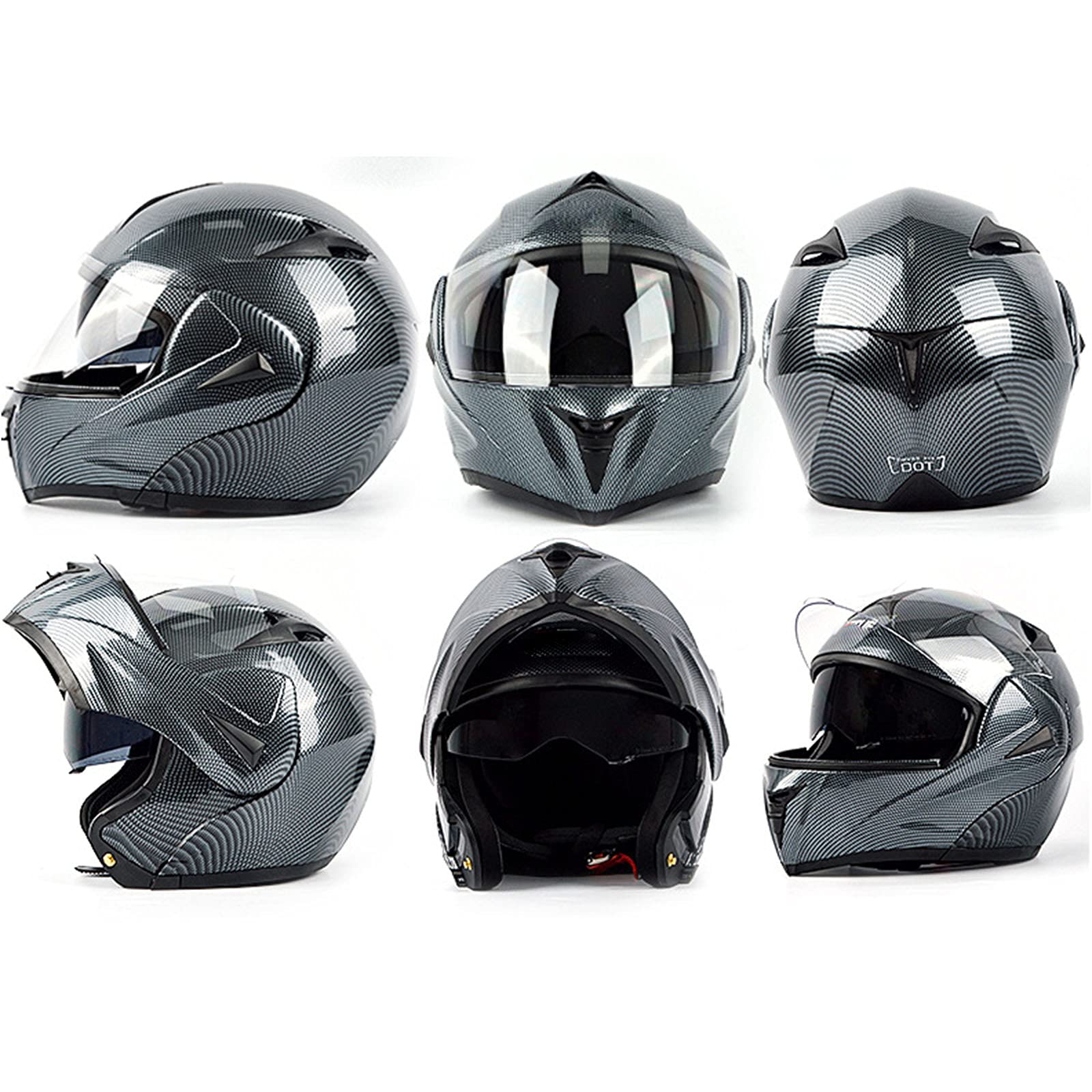 Casque Moto Modulable Bluetooth Intégré ECE Homologué - Double Visière Anti-Buée, Ventilation Premium Pour Scooter, Racing & Motocross - Homme Femme 55-62cm