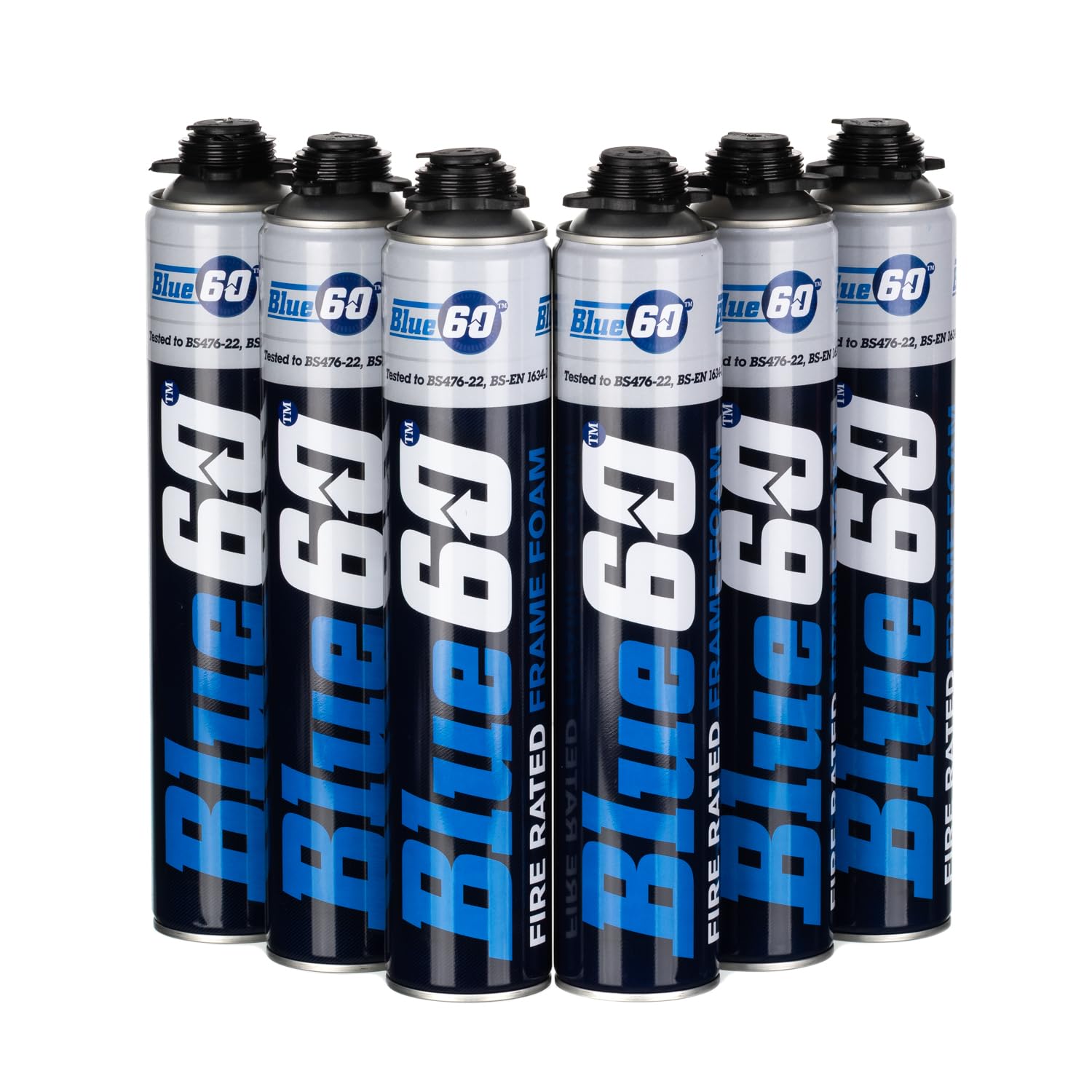 Blue 60 FR Expanding PU Foam 750ml | Fire Rated Expanding Foam for Fire Door Frames | Professional PU Sealant (Pack of 6)