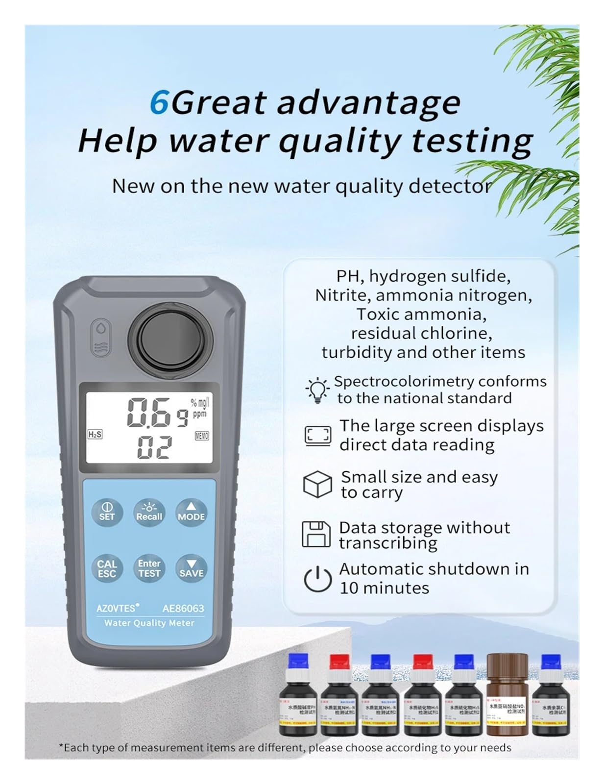 Tragbares Turbidimeter-Tester, 0,00-1000 NTU Digitales Trübungsmessgerät für Wasserqualitätsprüfung, Labor und Feldeinsatz