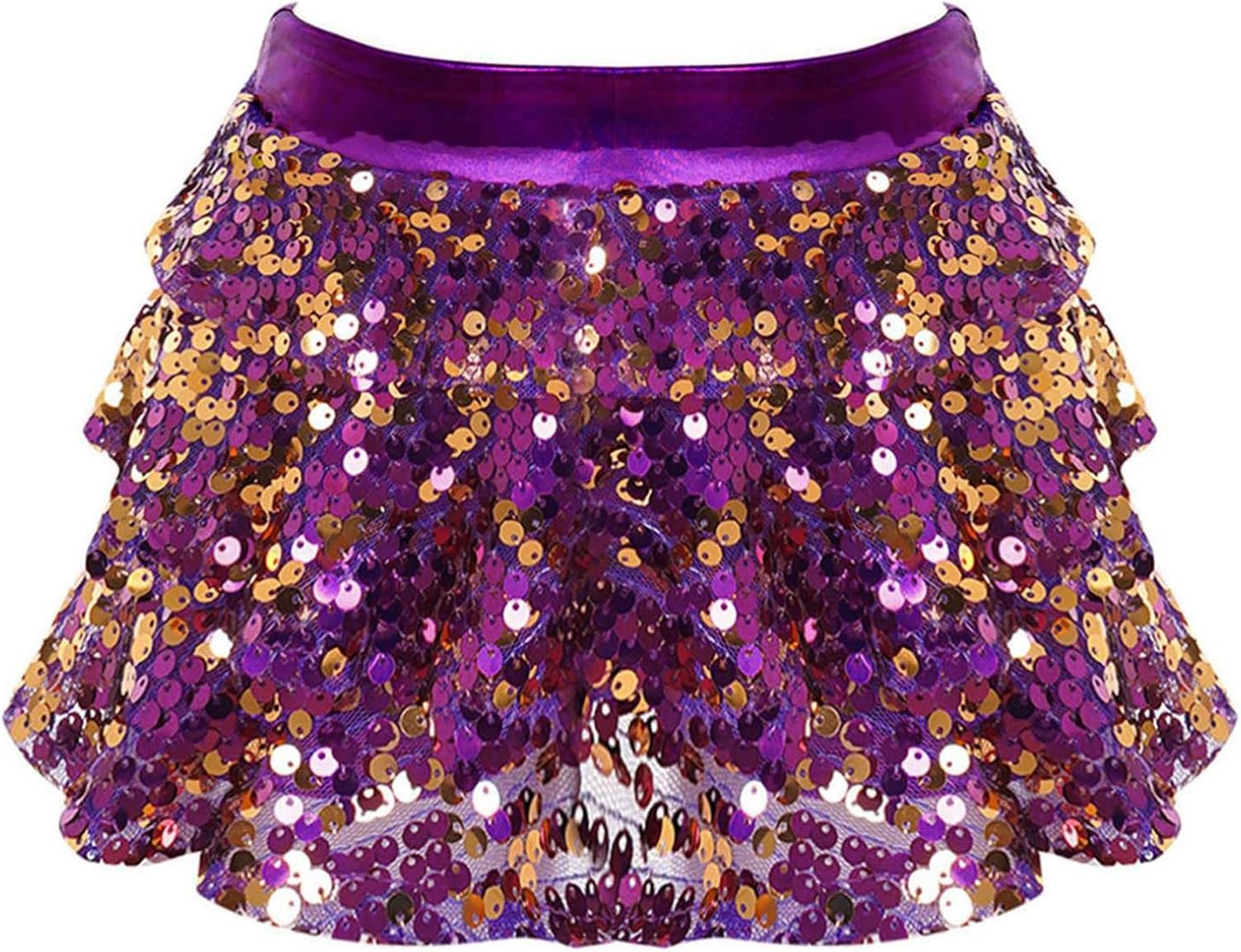 FEESHOW Girls 2Pcs Jazz Dance Outfit Sets School Performance Clothes Purple 14 Years