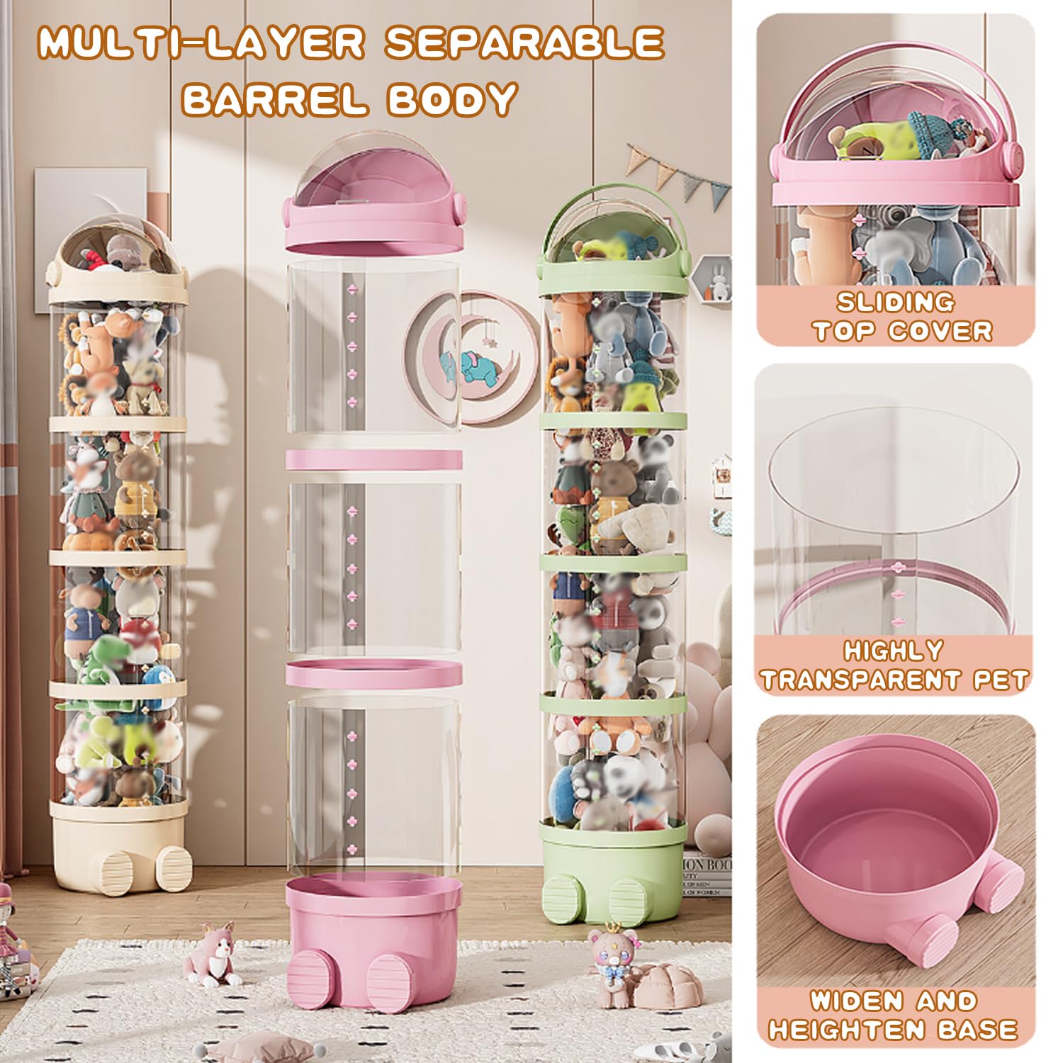 Stuff Animal Organizer, transparante speelgoedopbergdoos - Transparante