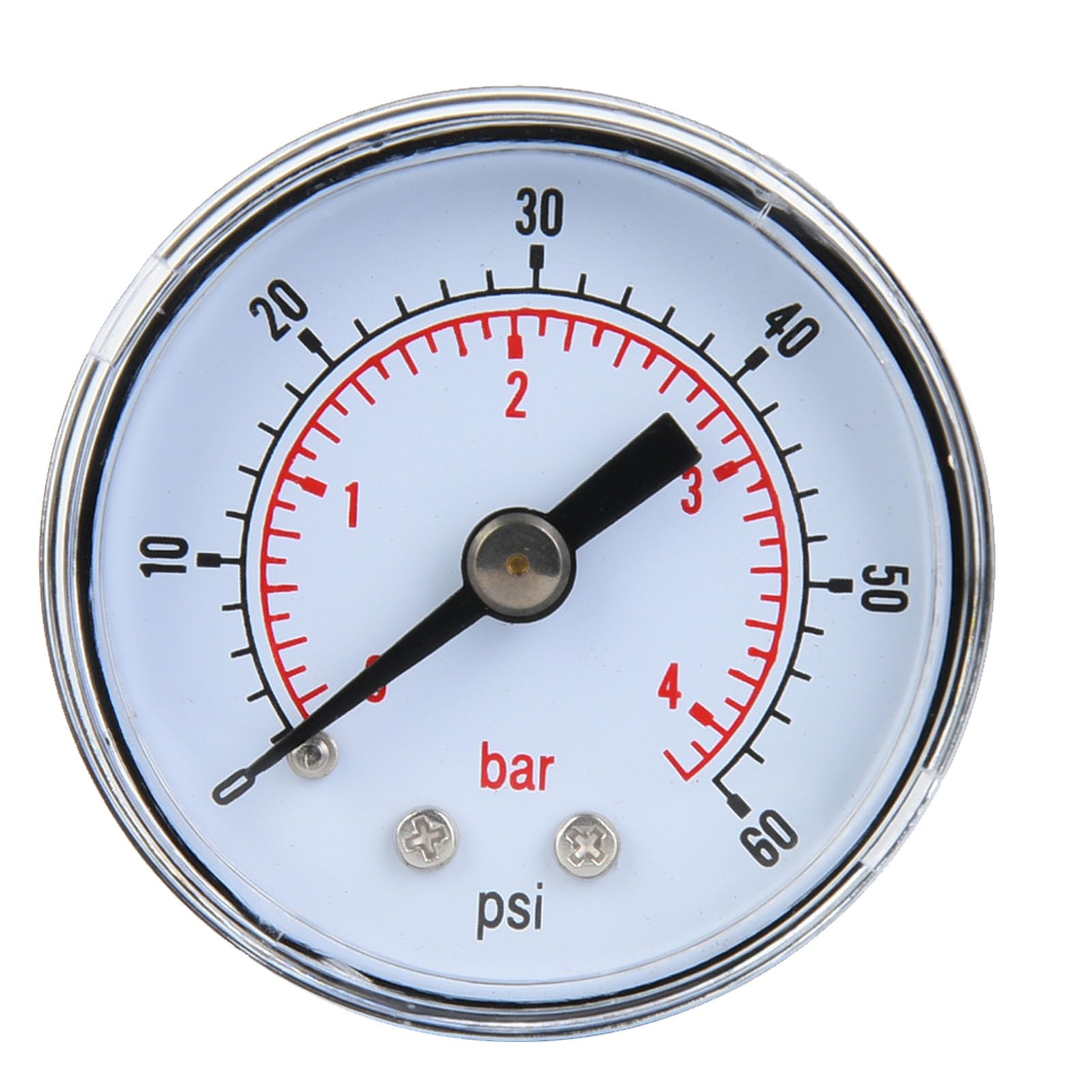 Connessione Posteriore del Manometro, Manometro Assiale, Quadrante BSPT Stabile 1/8 di Pollice Misurazione Accurata della Pressione 'aria, 'olio e 'acqua (0-60 psi, 0-4 bar)