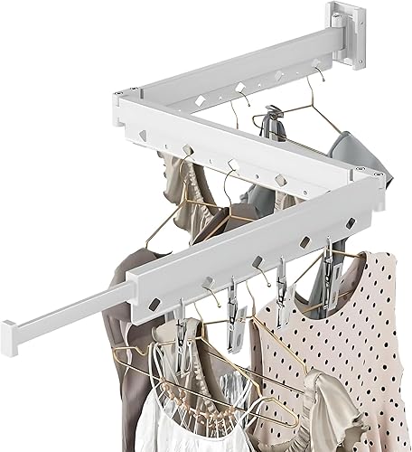 Estante de secado de ropa, estante de secado montado en la pared, estante de secado plegable (plegable), pequeño tendedero de ropa adecuado para disponible en Yaxa Venezuela