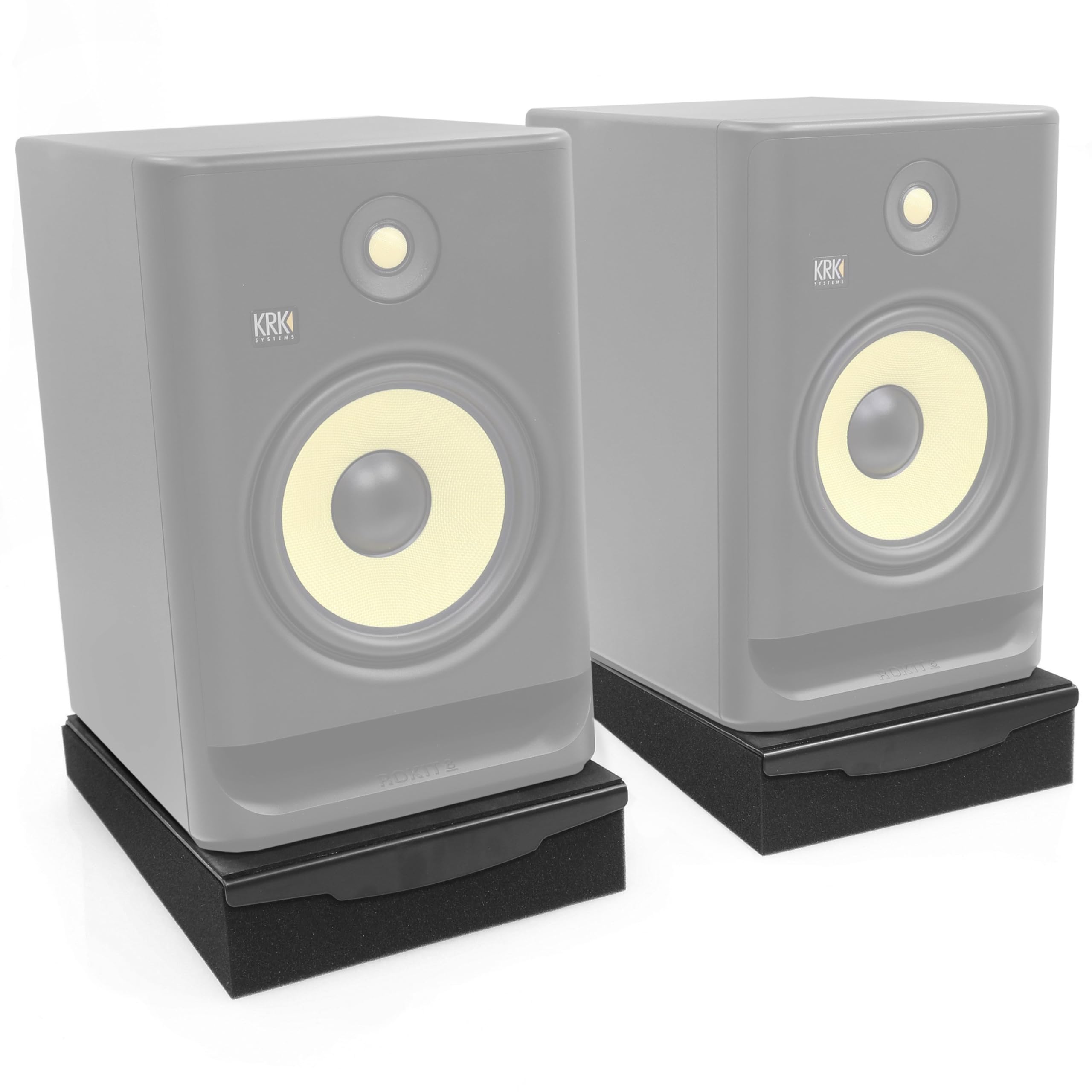 Plugger Monisoft 8 PRO Support d'Enceinte de Monitoring pour Enceintes jusqu'à 8", Mousse Haute Densité et Renfort Métal, Inclinaison Modulable, Isolation Acoustique Charge Max 15kg Dim : 263x330x72mm