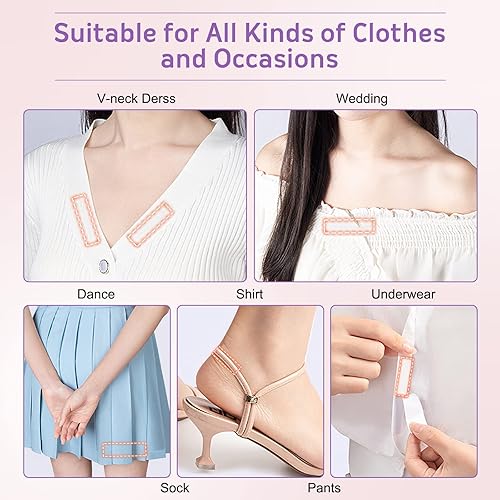 Miniatura 3 de Secopad Cinta de doble cara para la moda, paquete de 60 cintas suaves para el cuerpo, cinta adhesiva fuerte para la ropa y el cuerpo de las mujeres,