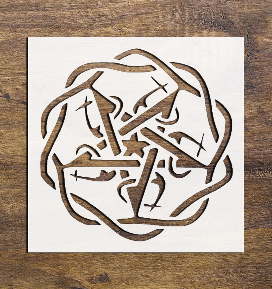 Pagan Star Witchcraft 5.5x5.5 inch Stencil for DIY Projects and Crafts Airbrush Painting Drawing and More Reusable Stencil STENCILAIR