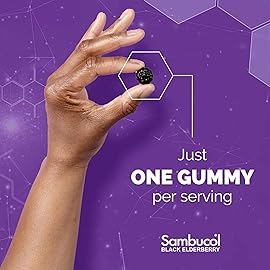 Sambucol Elderberry Gummies for Adults with Vitamin C; Zinc; Sambucus Elderberry Gummies for Immune Support with High Antioxidants; Gluten Free; Vegan; 1 Gummy Per Serving; 90 Count (90 Day Supply)