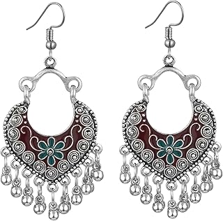 Vintage Boho Statement Drop Dangle Earrings for Women Bohemian Ethnic Handmade Beaded Charms Earring Bohemian Retro Chande...