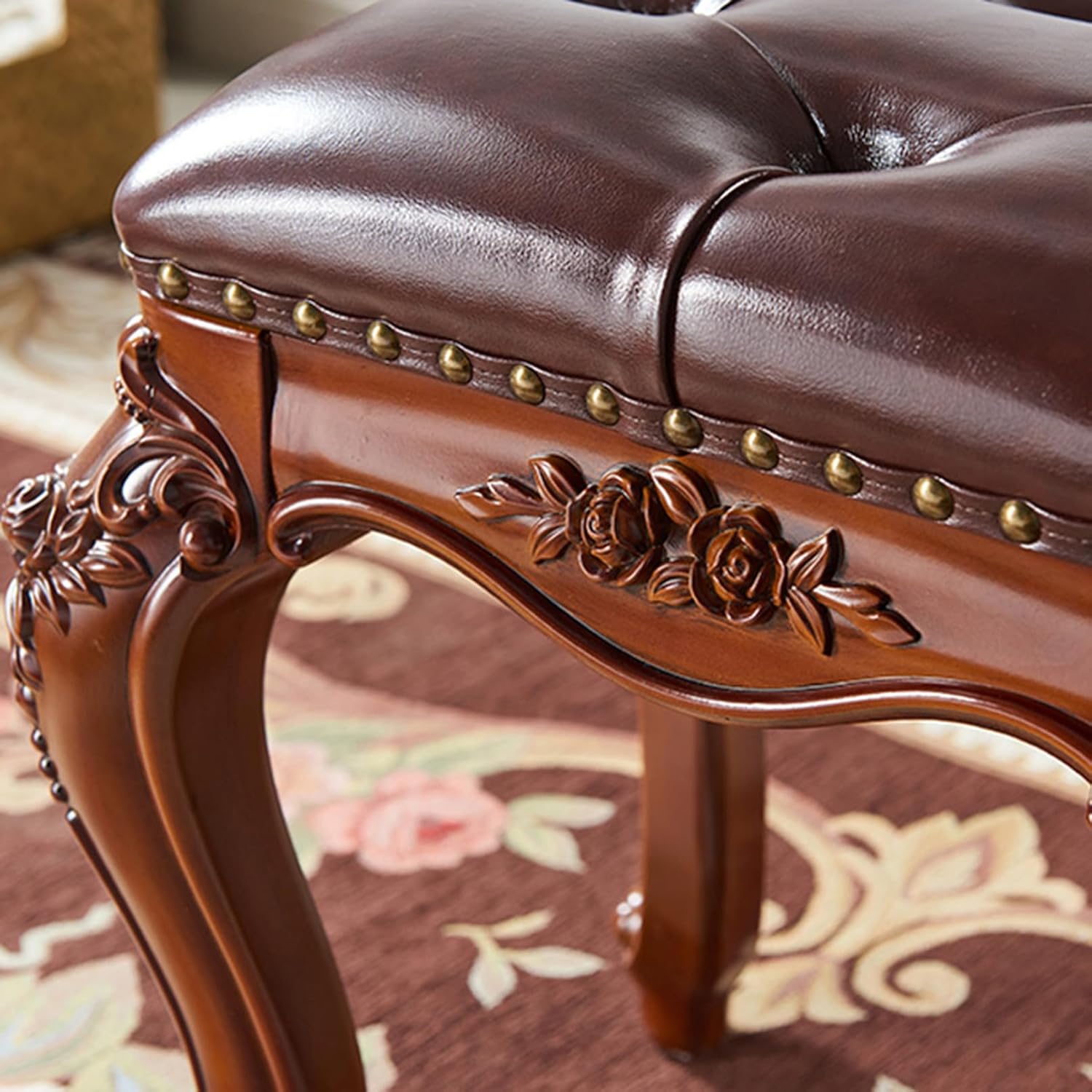 超美品　猫脚　スツール　ロココ　姫系　ファブリック　薔薇 超美品 猫脚 スツール ロココ 姫系 ファブリック 薔薇