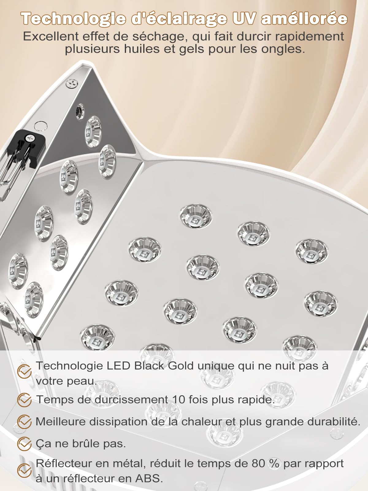 NAILGIRLS Lámpara de uñas recargable de 80 W, lámpara UV para uñas de gel, 4 temporizadores, espaciosa, placa base de metal extraíble, lámpara UV, secador de uñas, lámpara LED UV para técnicos