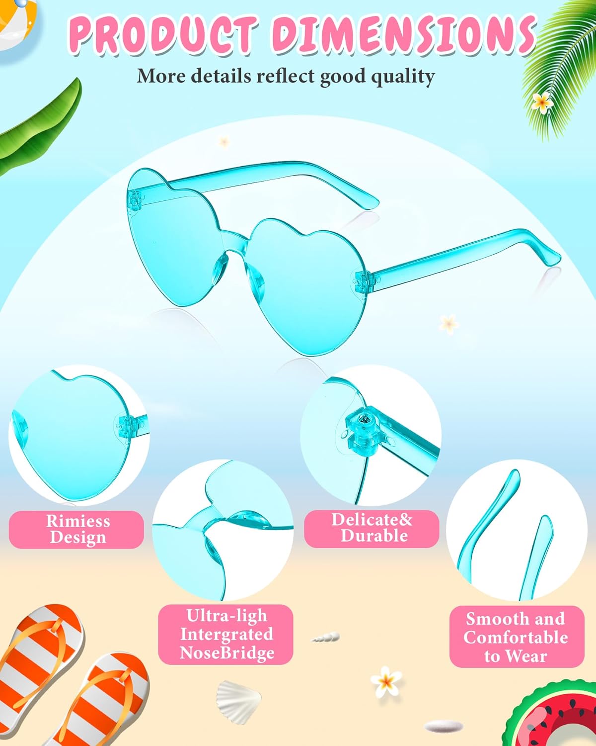 Kanayu Mixed Style Rimless Sunglasses Retro Party Favors Eyewear for Bachelor Party Photoshoot Costume Accessories - Image 3