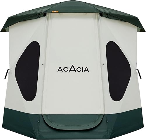 Acacia Camping Tent, Pop Up Camping Tent with 8 Windows and Footprint, Waterproof Windproof Easy Setup Hub Tent for Family Camping, Hiking and