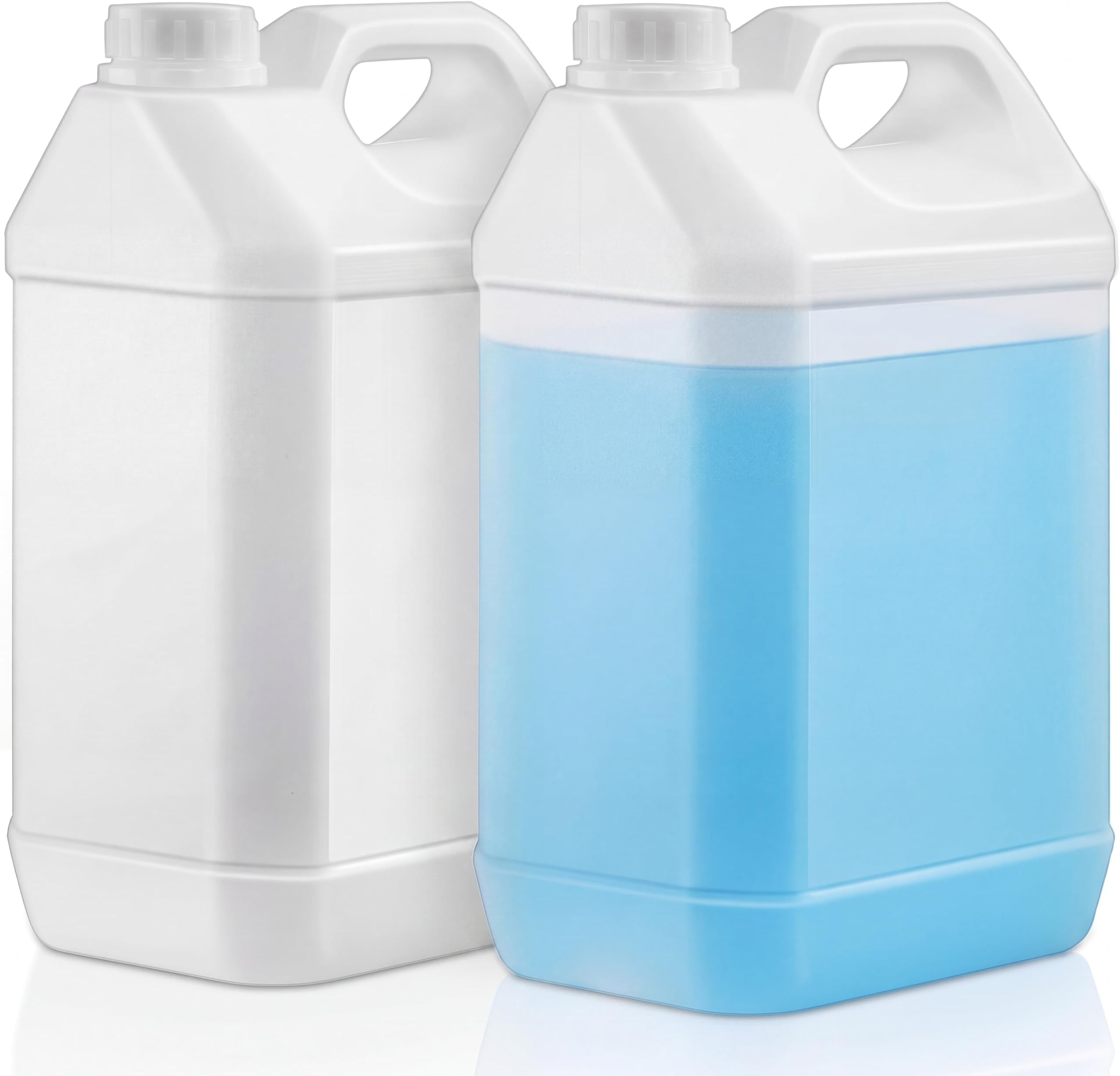 Hoolerry 2 Pack 1 Gallon Plastic Jug with Child Resistant Lid F-Style Jugs with Ergonomic Handle Reusable Storage Containers, HDPE Construction for Residential or Commercial Use