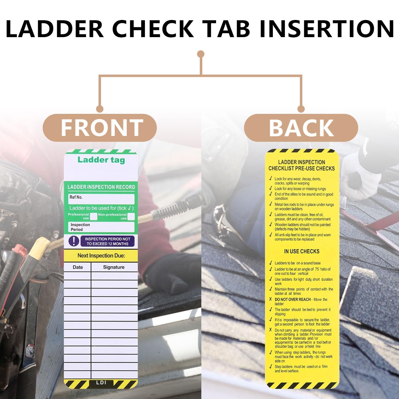 Workbench Inspectoin Tag Scaffold Inspection Record Tags Weatherproof Safety Inspection Ladder ...
