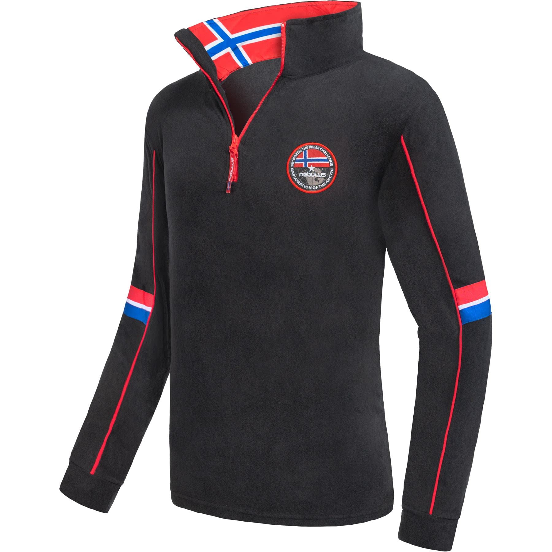 Nebulus Maglione Uomo Rosso Pile Scollo Rotondo Manica Lunga Unisex Adulti