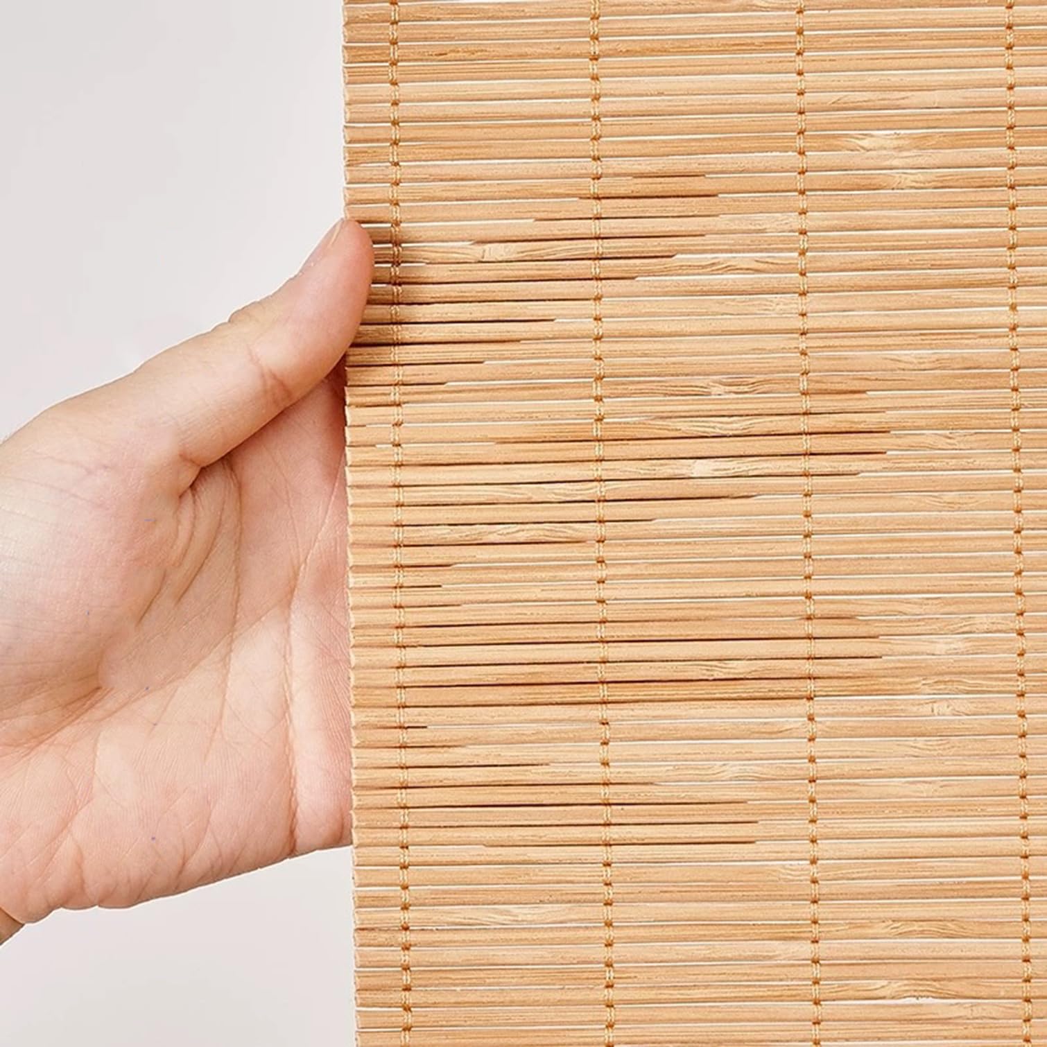 NIANXINN Store Enrouleur Occultant en Bambou,Rideau en Bambou Naturel,Store de Fenêtre Suspendu Filtrant la Lumière,Rouleau en Bois pour Intérieur/Extérieur,Largeur x Hauteur (60cm x 240cm)