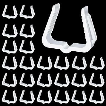 Christmas Light Hanger Clips Fascia Boards Clips 1 5/8 Inch Deck Banister Hanger Plastic Holiday Light Hooks for Outside Indoor Roof Gutter Fence Eave White, 200 PCS