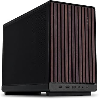A3-mATX-WD-26.3L Micro Form Factor Chassis-No Fans Included-Supports 360mm AIO-Modularity Design-for M-ATX, ITX Motherboard-DAN Cases Collaboration-Wood Front Panel-Black (A3X-WD)