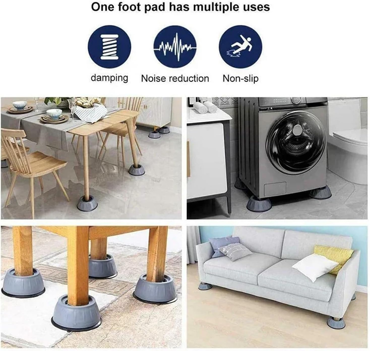 Non-slip Pad Washing Machine Foot Pads Slip-resistant Home Vibrator Household Products Shock Absorbers Anti-slip Dryer 4Pcs