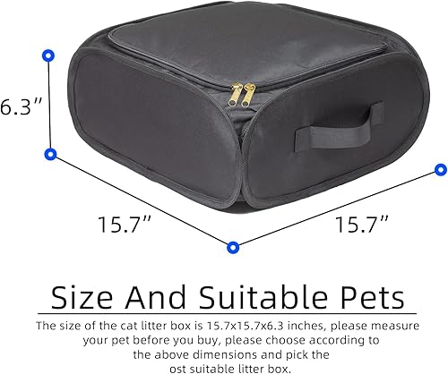 Miniatura 2 de Caja de arena de viaje para gatos, plegable, portátil, con tapa y asa, estándar para viajes, ligera, a prueba de fugas, resistente, ligera, fácil de