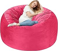 Vista 36 de Homguava Silla de Puf de 2 Pies: Pufs de 2' con Espuma de Memoria Rellenos, Cómodas Sillas de Puf Redondas con Funda de Terciopelo Holandés - Rosa