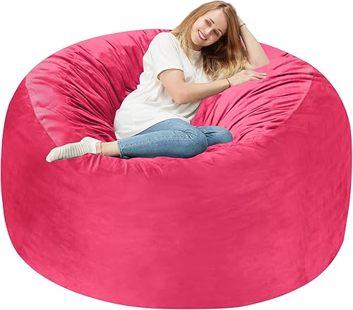 Homguava - Sillón puff de 4 pies Sillón estilo puff grande de 4 pulgadas con relleno de espuma viscoelástica, sofá suave con funda de terciopelo