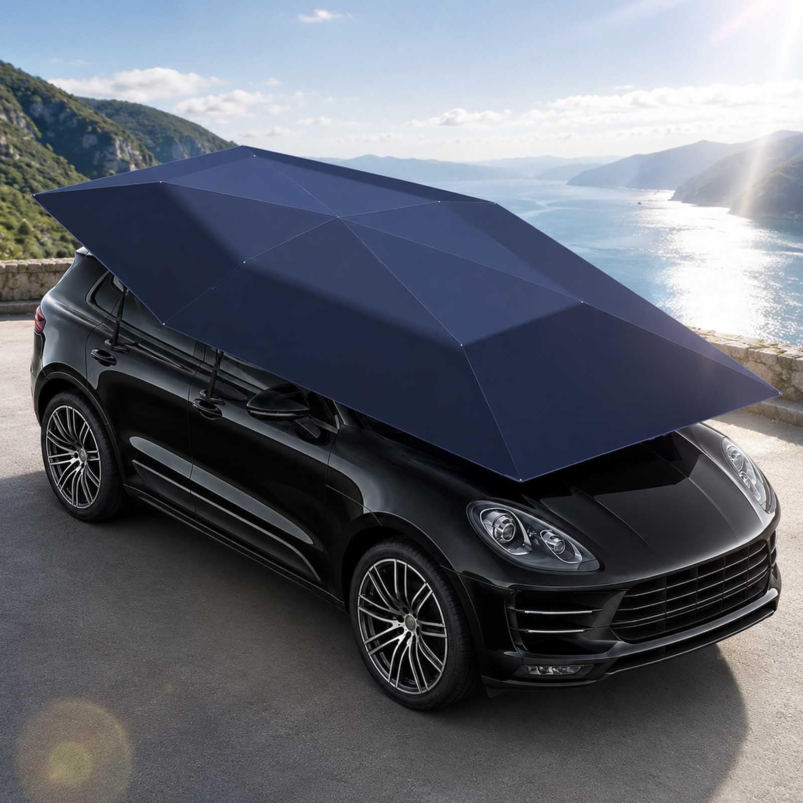 aallwwsso Car Umbrella Cover With Remote Control For Sedans, Suvs And Pickups Blue-5.2m