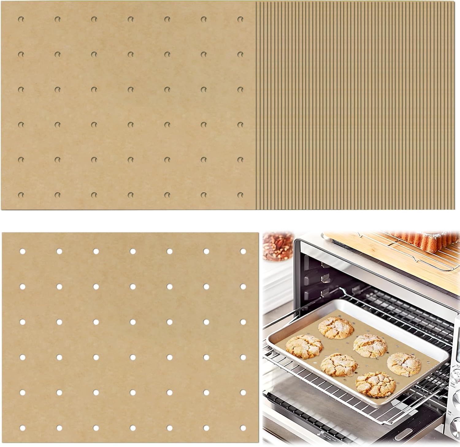 ZYP 200 Sheets Air Fryer Paper Liners for Ninja DZ201/DZ401 Dual Basket