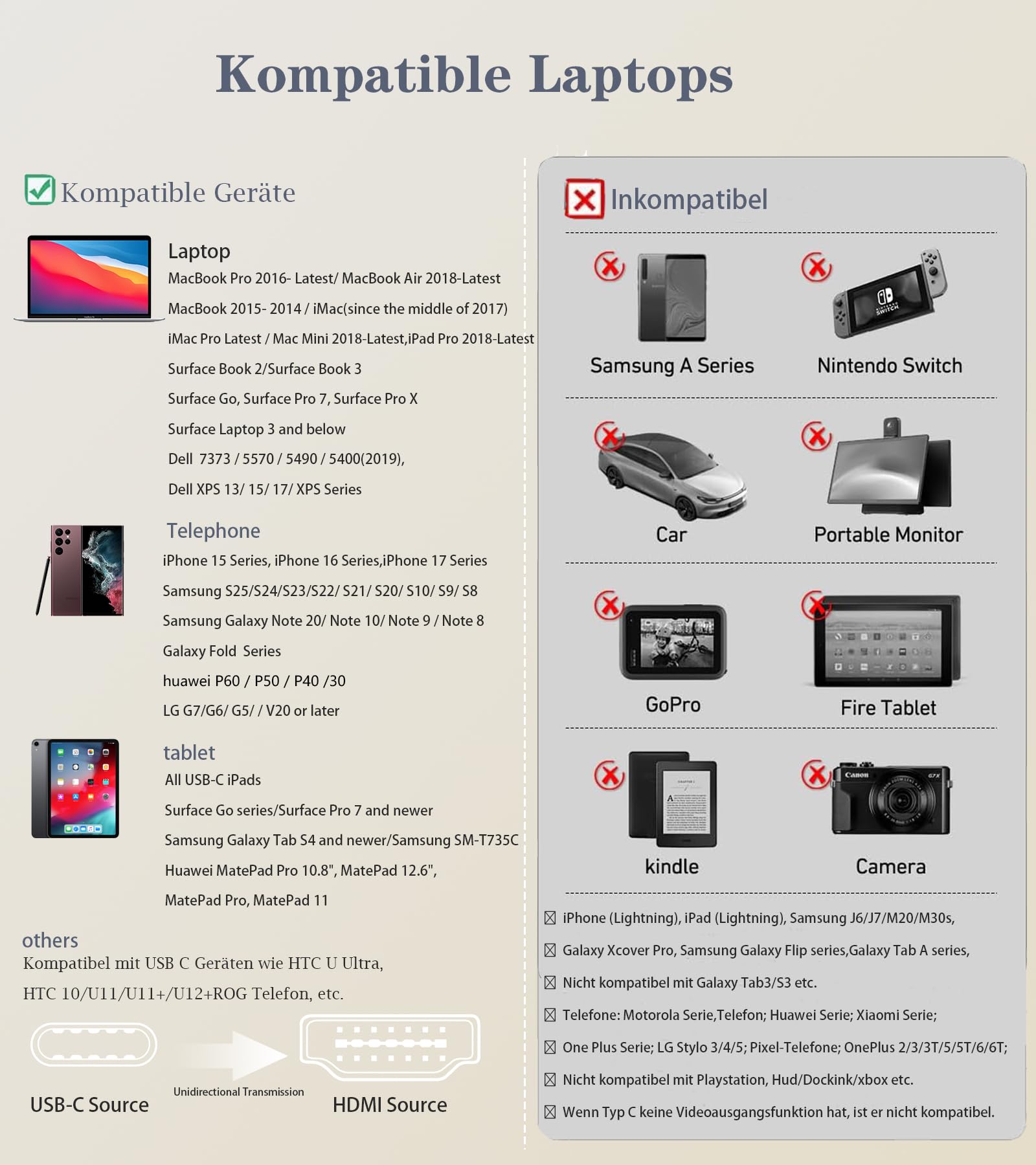 AviBrex Cavo USB C a HDMI 4K 1,5M, Adattatore USB Type C a HDMI per [Thunderbolt 4 3] Compatibile con iPhone16 15 Pro Max,MacBook Pro/Air,iMac, Mac/iPad Pro/Air,Samsung S25 S24 S23 S22 S21 S20