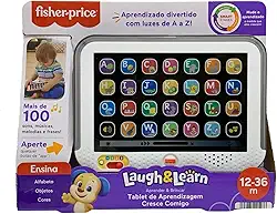 Fisher-Price, Tablet de Aprendizagem Cresce Comigo com Luzes e Mais de 100 Músicas, Sons e Frases, Estimula o Desenvolvimento, Brinquedo para Bebês, A partir de 1 ano