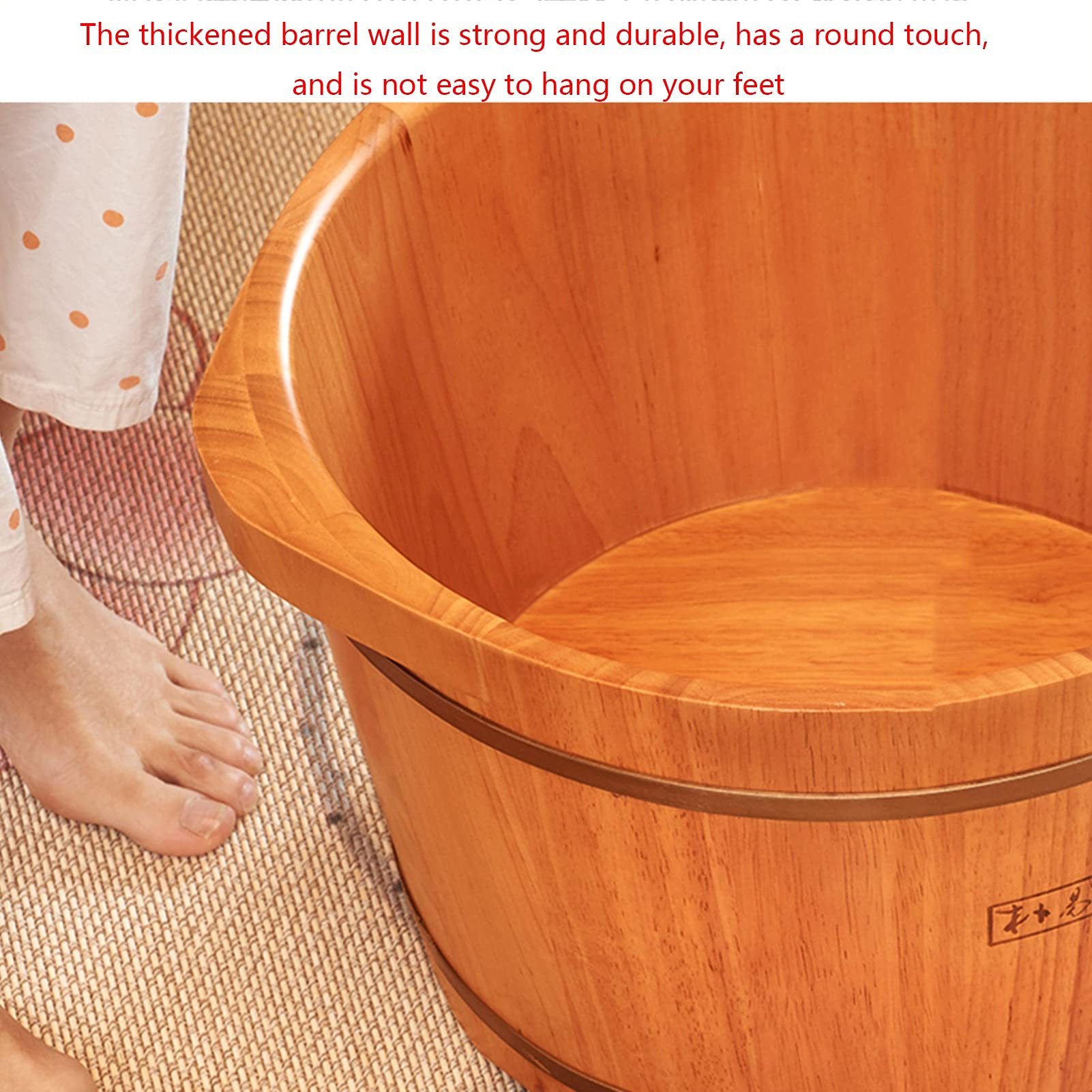 Axdwfd Pediluvio Vasca a Pedale in Legno massello, Bagno riscaldato Bagno a Pedale Barrel Oak Barrel Spa Massaggio Piedi Bagno Barilotto Liscio e Delicato Pedicure Barilotto