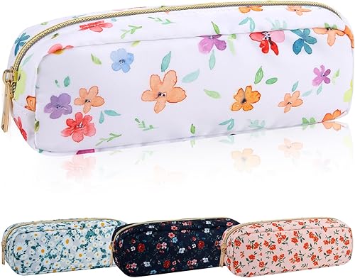Miniatura 50 de Iqimott Bolsa Grande de Maquillaje de Nylon, Estuche de Viaje Preppy, Bolsa Grande de Cosméticos de Nylon, Organizador de Maquillaje, Bolsa de Rosa