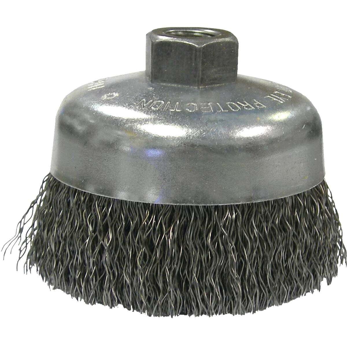 Weiler Vortex Pro cepillo de alambre para, con orificio roscado de acero al carbono, alambre ondulado, 6 ", 1