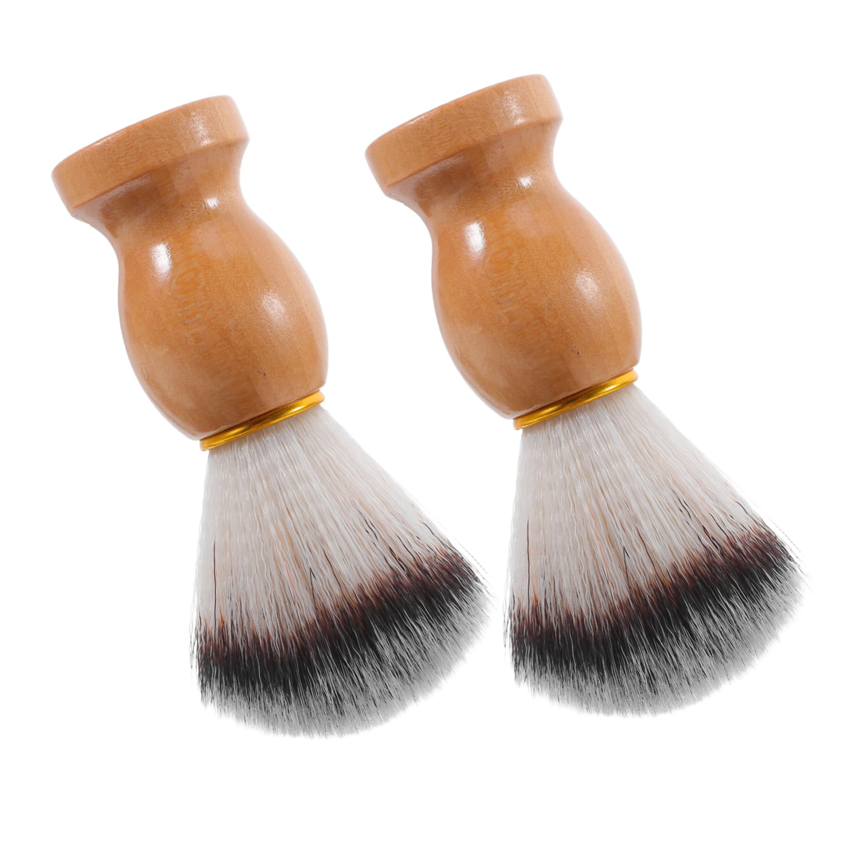 BESTYASH 2pcs Men's Soft Bristle Goat Hair Beard Brush Set Ergonomic Handle for Gentle Wet Shaving Facial Cleansing