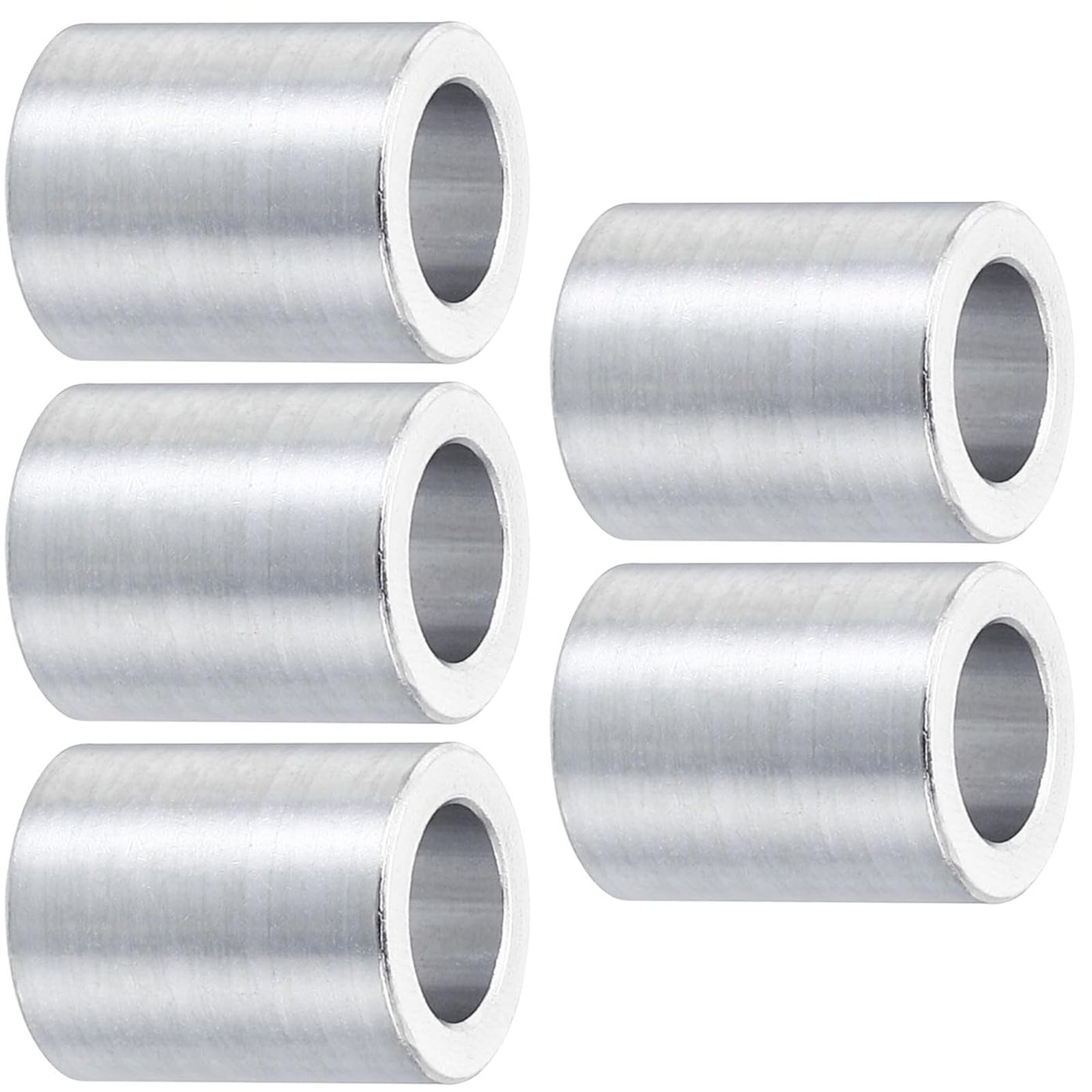 TOP-VIGOR 5Pcs M10 Aluminum Spacer, 10.2mm ID x 16mm OD x 20mm Length Metal Spacer