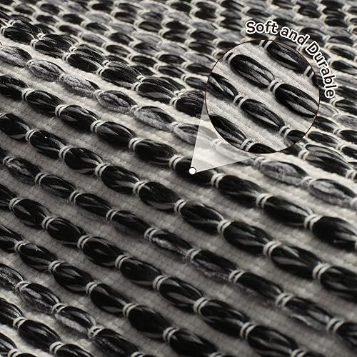 Miniatura 8 de AMOAMI Unique Woven - Tapete de baño súper absorbente antideslizante, 17 x 24 pulgadas, color negro