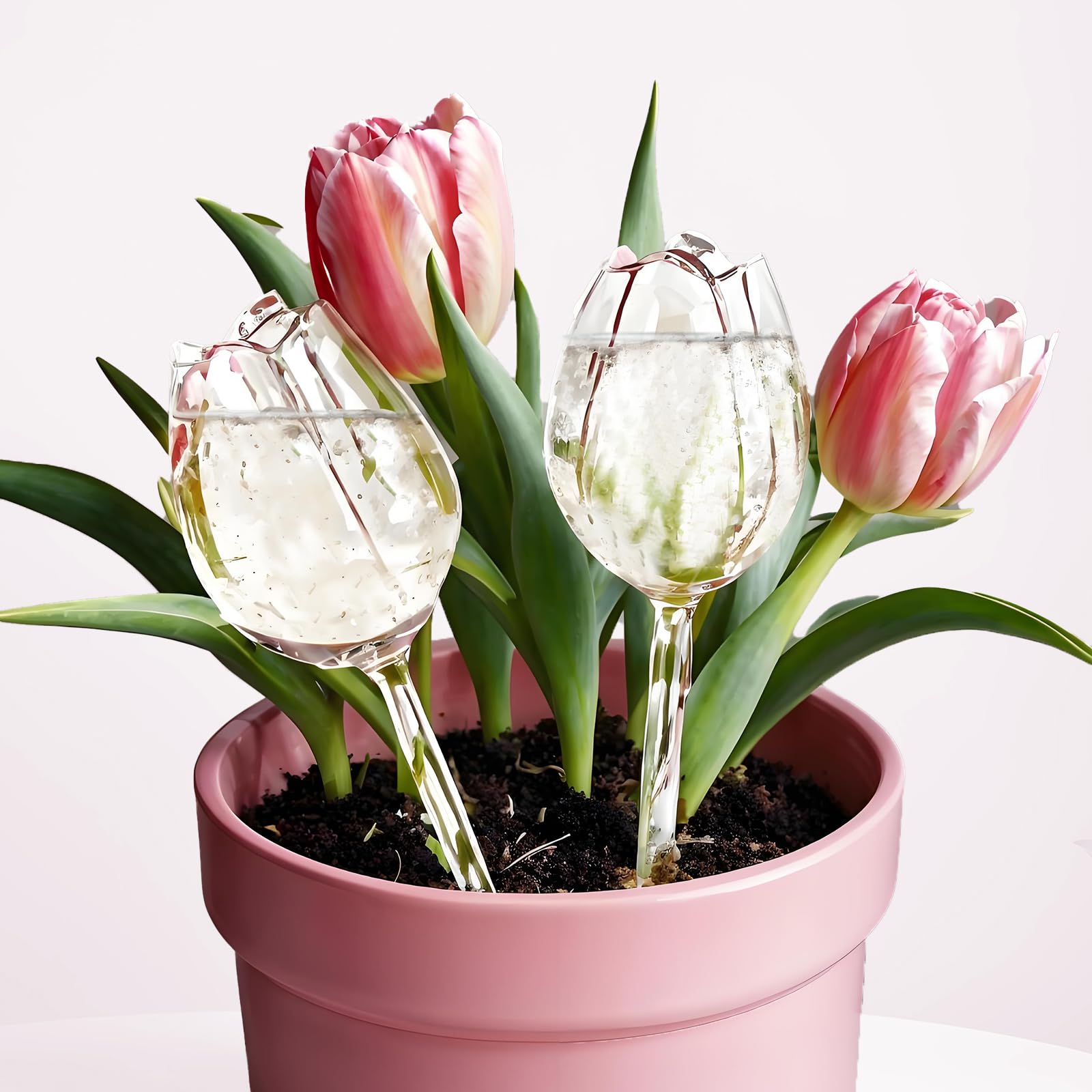 2 Pack Glass Plant Watering Globes, Self Watering Planter Insert Devices, Automatic Watering Bulbs for Indoor Plants, Plant Accessories, Flower Water Tubes, Water Plants Spikes While Away