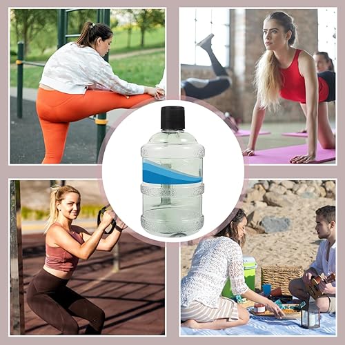 Miniatura 9 de BESPORTBLE Cubo Fitness Cup Botella de agua potable Botella de agua motivacional Mini hervidor de agua botella de agua de ciclismo Botellas