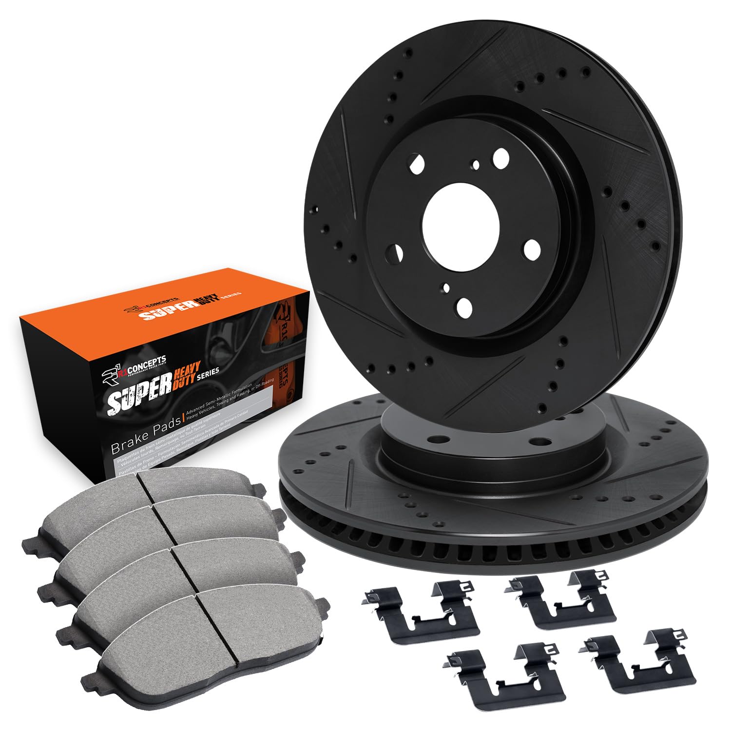 R1 Concepts Kit freni e rotori anteriori | Pastiglie freno anteriori| Rotori e pastiglie dei freni | Pastiglie e rotori super duty | Kit hardware WHXH1-47099
